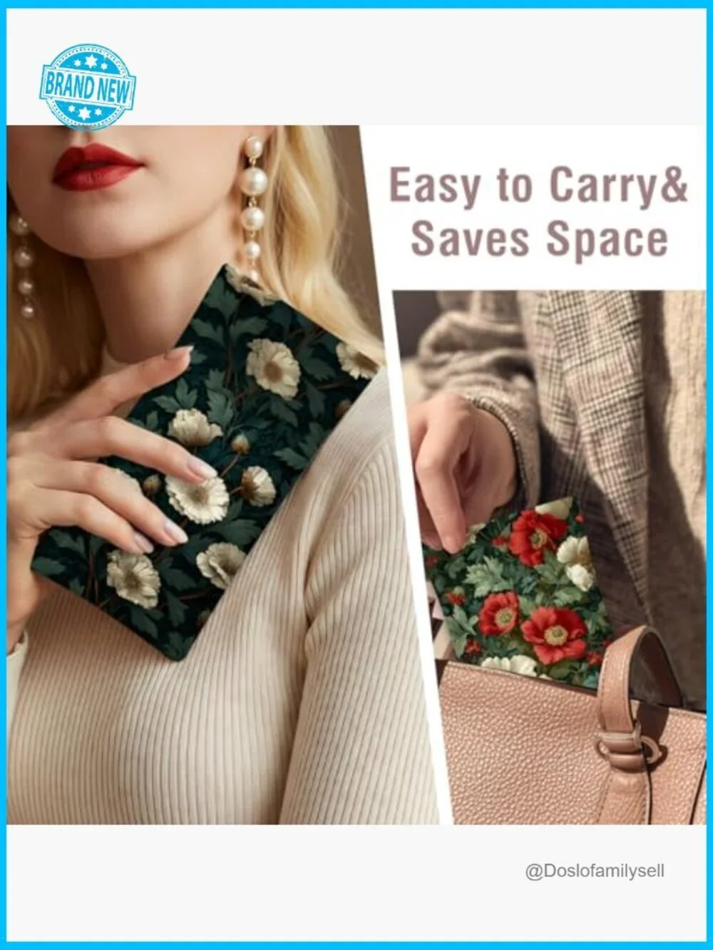Vintage Floral Eyeglass Case Squeeze Top PU Leather Portable Pouch Chic